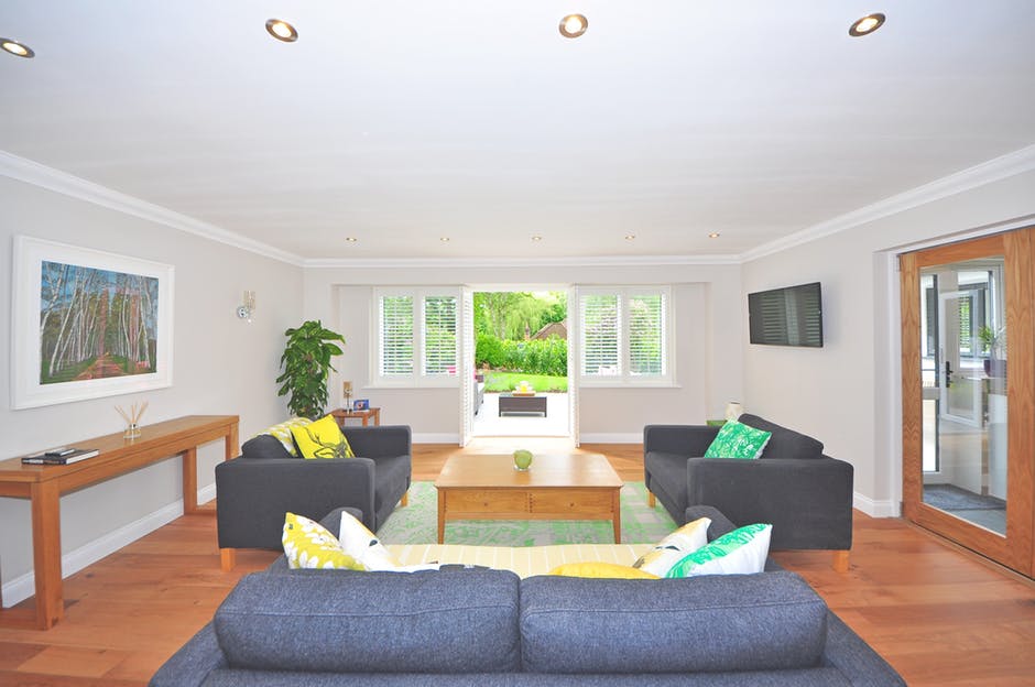 Living Room With Nailed Bamboo Flooring