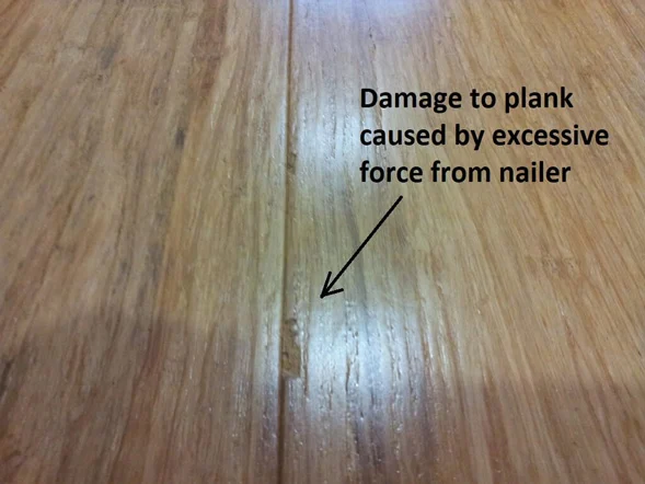 Close up on flooring that has been damaged