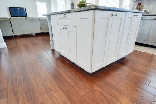 Bamboo Flooring Under Islands And Cabinets