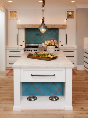 Built-In Pet Feeding Station in Kitchen