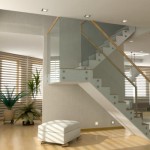 room with bamboo flooring on stairs