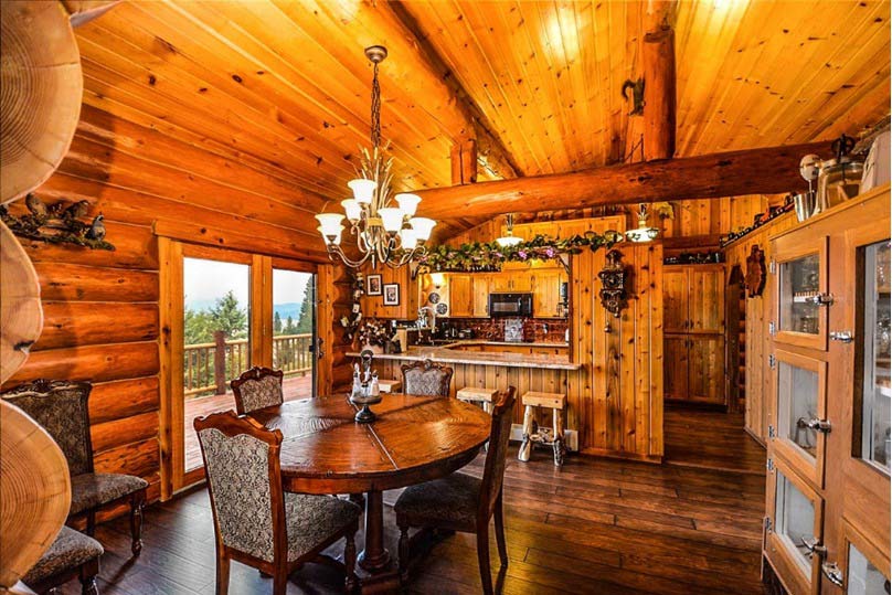 natural hardwood flooring inside mountain home