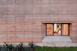 Example of rammed earth walls