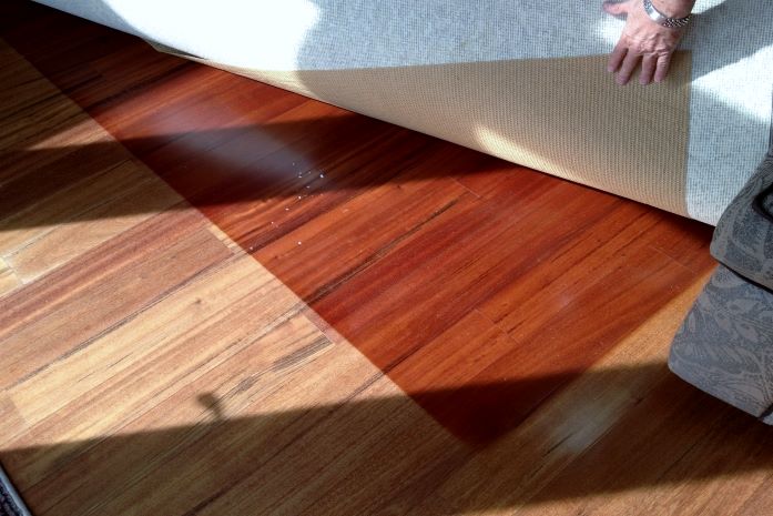 carpet causing flooring discoloration