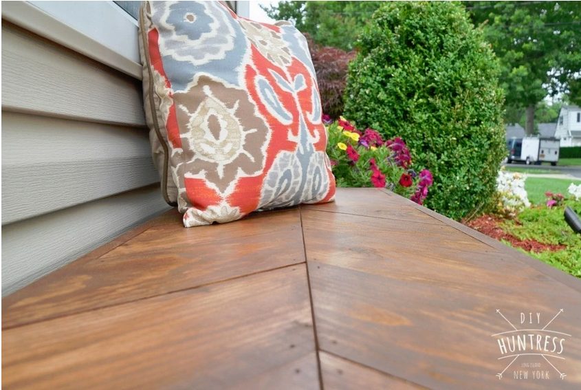 DIY Huntress makes bench from leftover flooring material