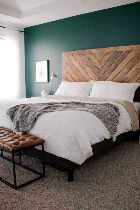 chevron-floor-used-to-DIY-make-headboard-bedroom