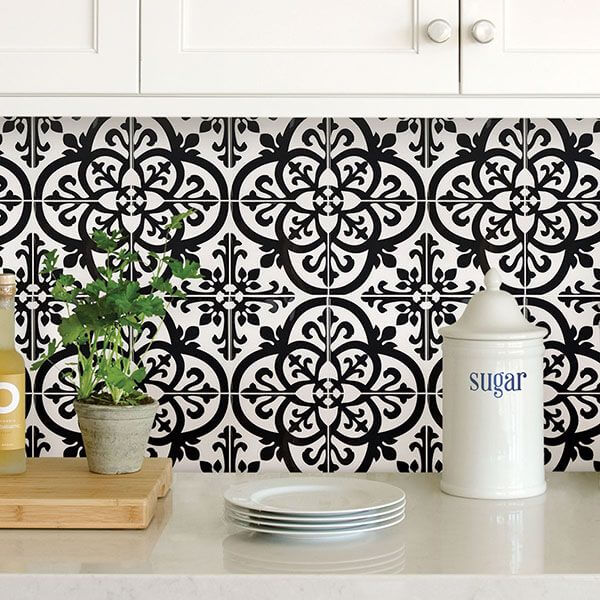 peel and stick tiles are perfect for a backsplash and make an easy DIY project