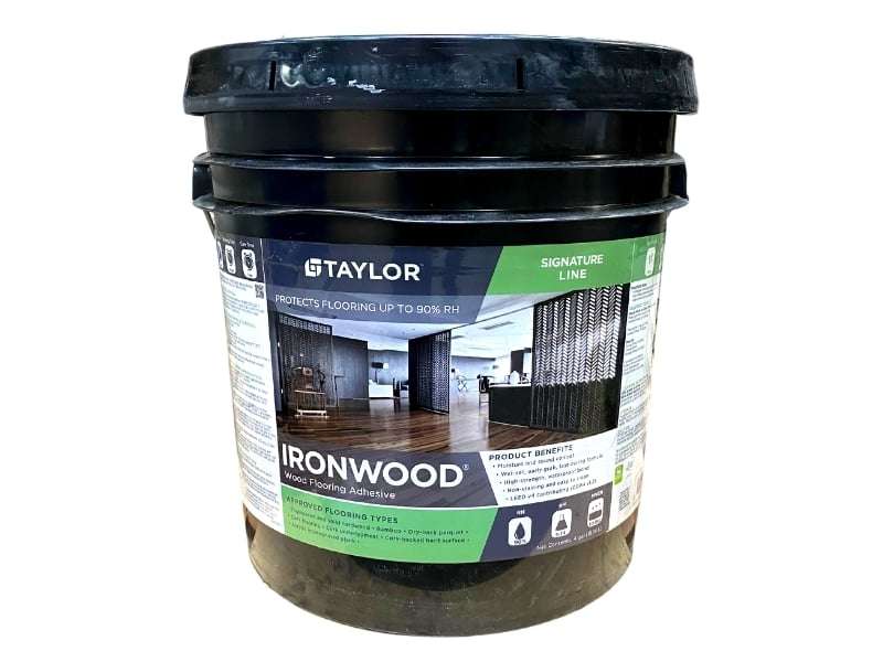 Bucket of Ironwood Flooring adhesive
