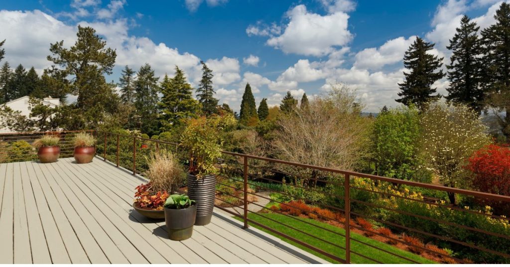 Bamboo deck complimented by an eco friendly graden