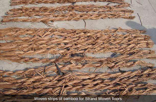 woven strips of bamboo