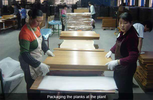 packaging planks at plant