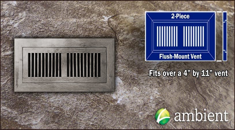 Ashwood Distressed Flush Mount 4x11 Bamboo Vent Grill