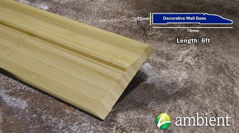 Natural Vertical 1/2 in thick Decorative Bamboo Baseboard
