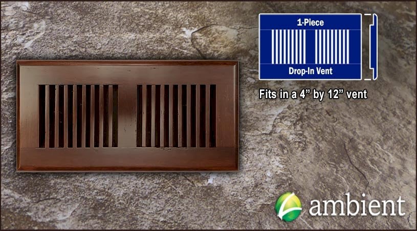 Espresso Brushed Drop In 4x12 Bamboo Vent Grill