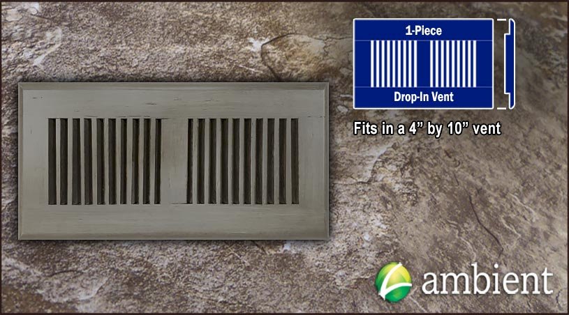 Ashwood Distressed Drop In 4x10 Bamboo Vent Grill