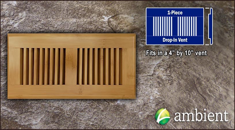 Carbonized Horizontal Drop In 4x10 Bamboo Vent Grill