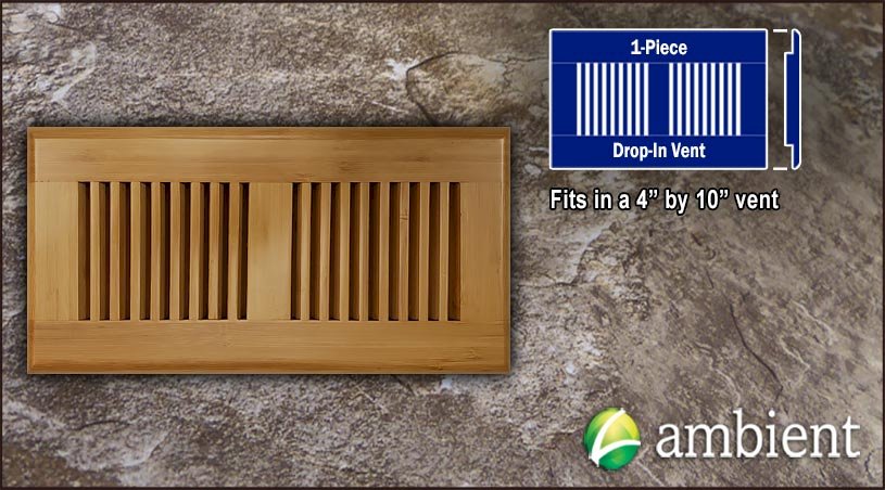 Carbonized Vertical Drop In 4x10 Bamboo Vent Grill