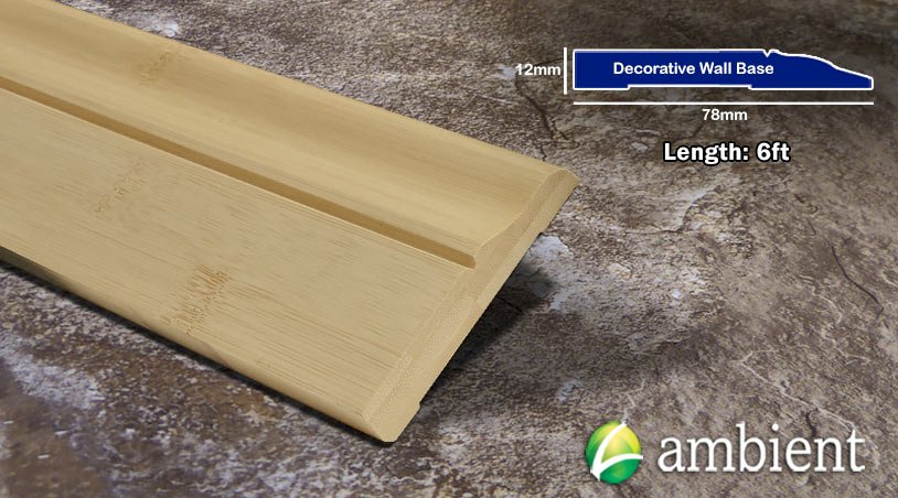 Natural Horizontal 1/2 in Decorative Bamboo Baseboard