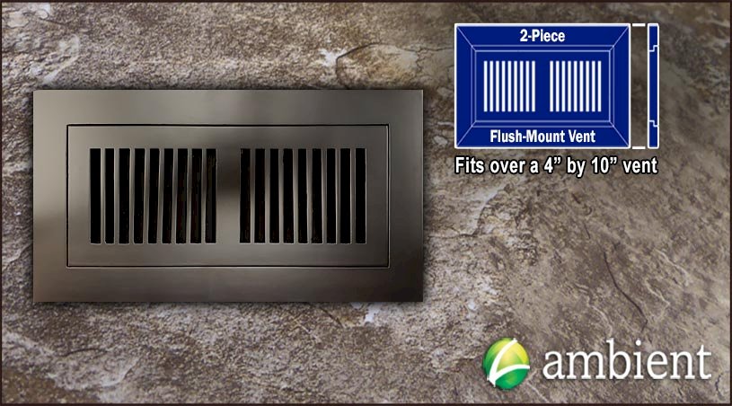 Java Flush Mount 4x10 Bamboo Vent Grill