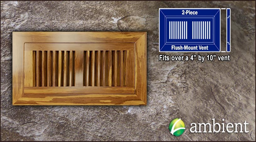 Tiger Flush Mount 4x10 Bamboo Vent Grill