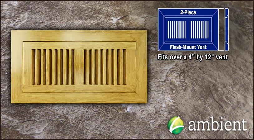 Natural Strand Flush Mount 4x12 Strand Bamboo Vent Grill