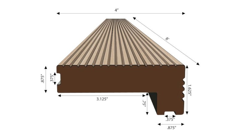 Tuscan Gold Decking Stair Nose 12 ft