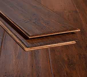 Toasted Almond Rustic Handscraped Nail Down Bamboo Floors436